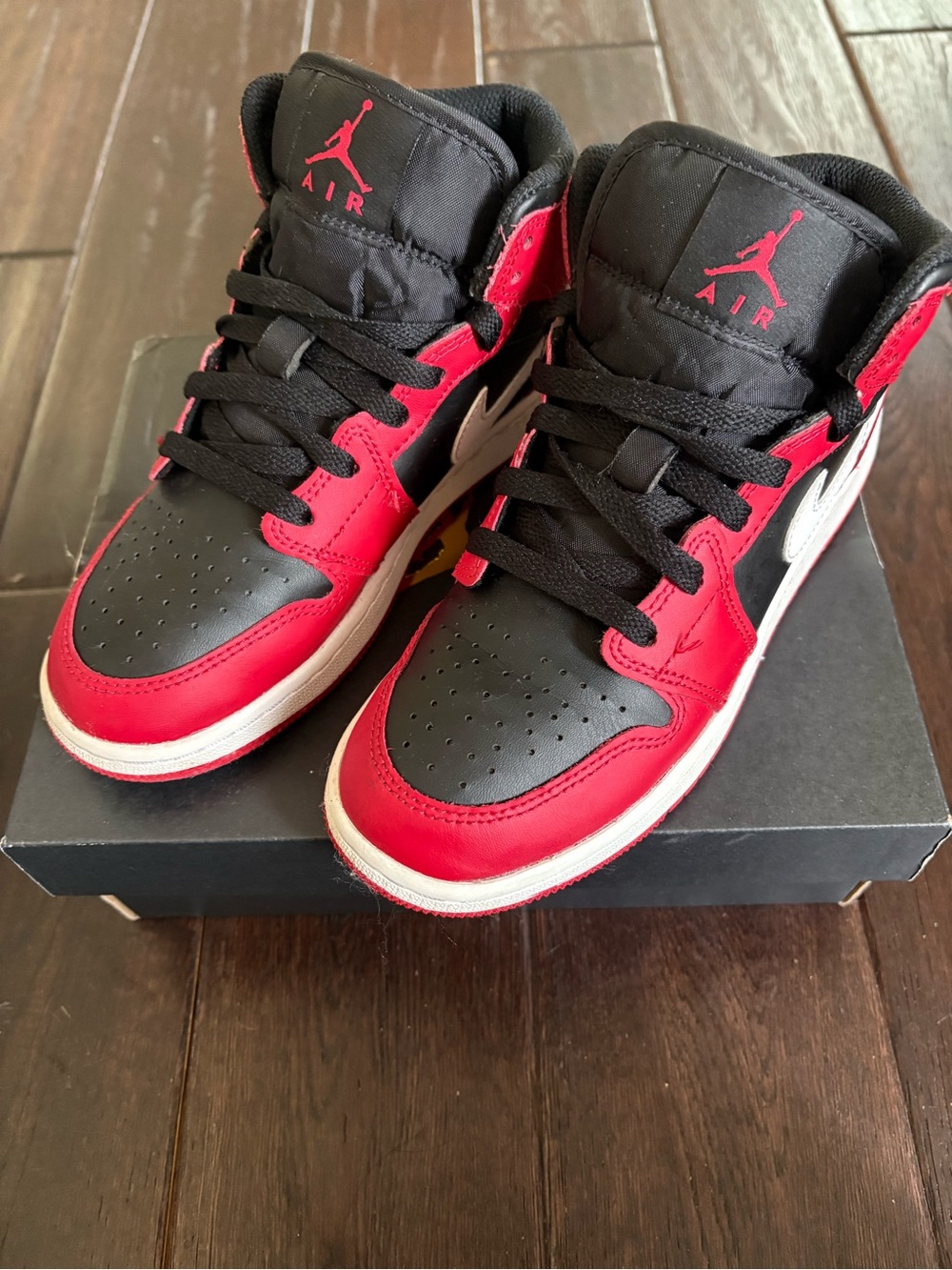 Jordan Kids Red and Black High-Top Sneakers
